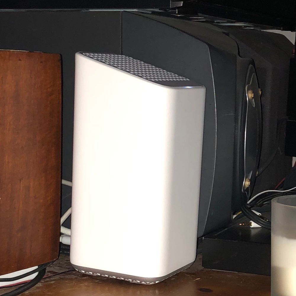 WiFi modem box for Comcast with cables